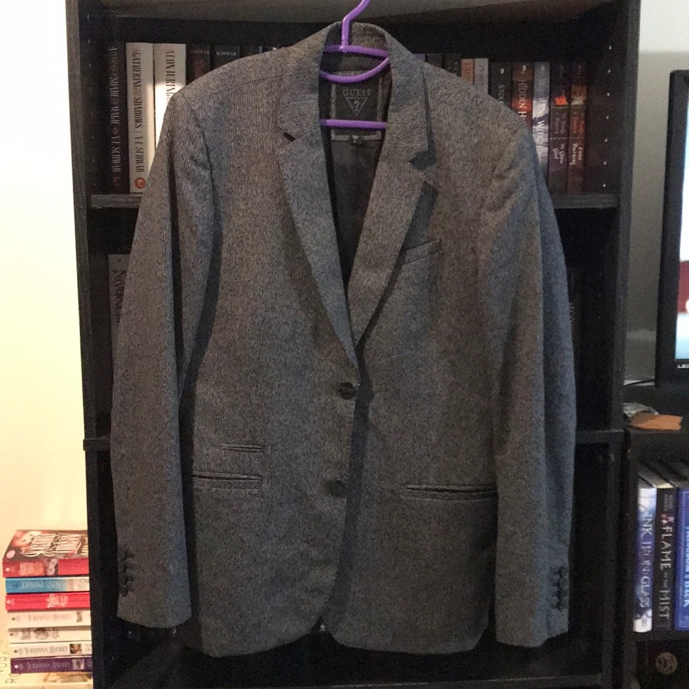 GUESS GREY TWO BUTTON BLAZER JACKET